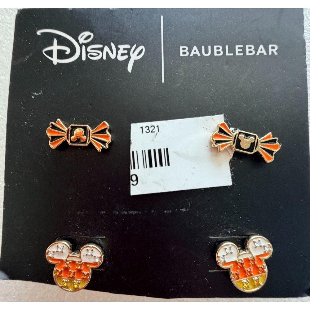 Baublebar x Disney Halloween Earrings Pair Candy Corn Mickey Mouse Candy Piece